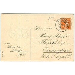 n°13741 - Carte Gaufrée - Garçons portant des sacs remplis de pièces d'or