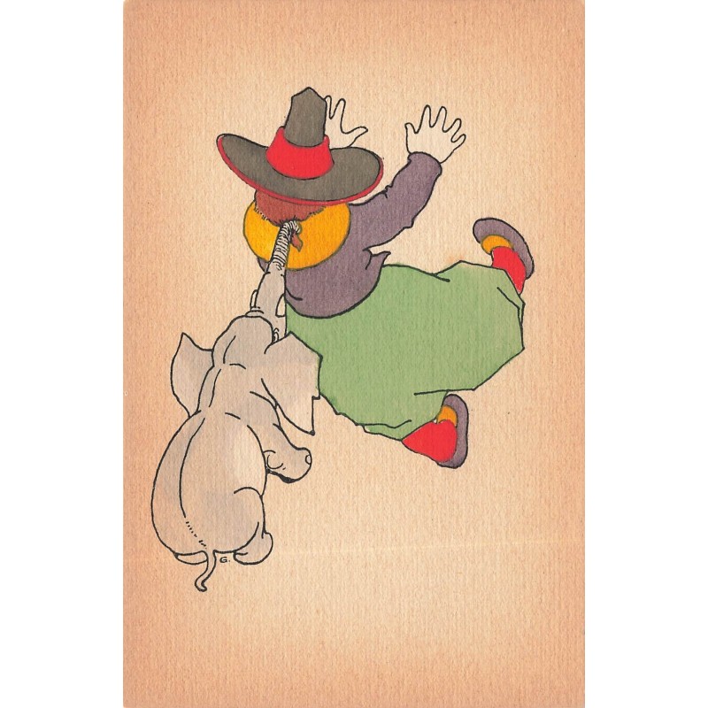 n°30009 - Illustrateur MM Vienne n°436 - Un éléphant tirant les cheveux d'un clown