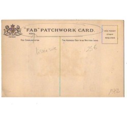 n°13752 - Carte Brodée Tissée Soie - Fab Patchwork Card - Ecusson avec un lion et une licorne