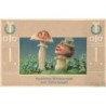 n°30040 - Carte Gaufrée - Anniversaire -Herzlichen Glückwunsch zum Geburstage - Champignons humanisés