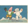 n°30078 - Baumgarten - Ein frohes neues Jahr - Lutin dansant avec un ours en peluche - Teddy Bear