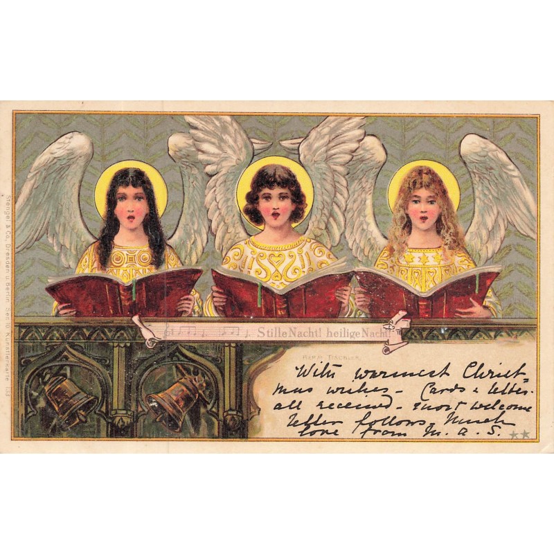 n°30090 - Stengel - Anges chantant -StilleNacht! heilige Nacht