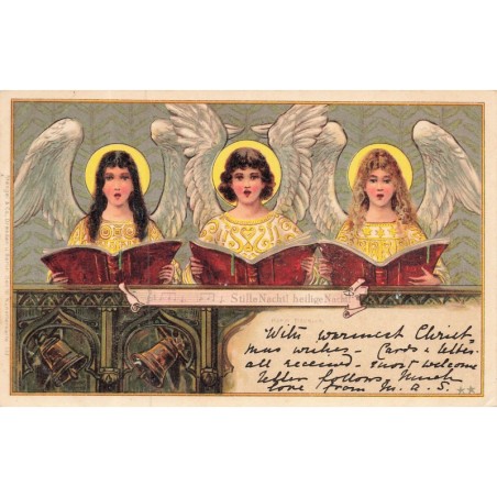 n°30090 - Stengel - Anges chantant -StilleNacht! heilige Nacht
