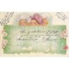 n°30097 - Fantaisie - Fillettes avec chapeau floral derrière un rideau