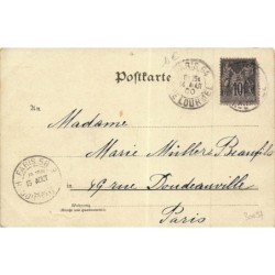 n°30097 - Fantaisie - Fillettes avec chapeau floral derrière un rideau