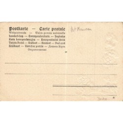 n°30100 - Fantaisie - Art Nouveau - Fleurs en relief sur un décor