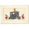 n°30103 - Carte Brodée - CSA - Rouleau Compresseur - Travaux Publics