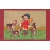 n°30106 - Illustrateur E. Colombo - Garçon avec un cor de chasse, au milieu de chien