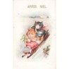 n°30114 - Joyeux Noël - Chats habillés dans une luge