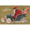 n°30119 - Carte Gaufrée - Noël - A Merry Christmas - Père Noël au volant d'une voiture