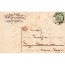 n°30144 - Carte Gaufrée - Fantaisie - Amitié sincère - Garçon portant une hotte remplie de fleurs