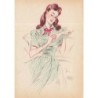 n°30149 - Modekarten - Nina Carell-Verlag - Jeune femme lisant une lettre