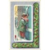 n°30175 - Carte Gaufrée - Noël - A Merry Christmas to you - Enfant frappant à uneporte