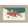 Carte Gaufrée - Frohliche Weihnachten - Enfants tombés d'une luge