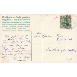 n°30188 - Nouvel An 1906 - Garçon lançant des boules de neige sur un homme