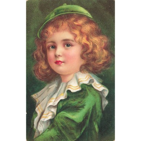 n°30198 - Fantaisie - Portrait d'un Enfant portant une tenue verte
