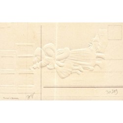 n°30219 - Carte Gaufrée - Fröhe Weihnachten - Fillettes déposant des cadeaux par une fenêtre