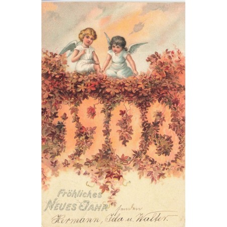 n°30228 - Nouvel An - Fröhliche Neues Jahr - 1903 - Anges