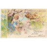 n°30234 - Postkartemit Blüthenduft - Fröhliche Ostern - Ange faisant sonner des clochettes