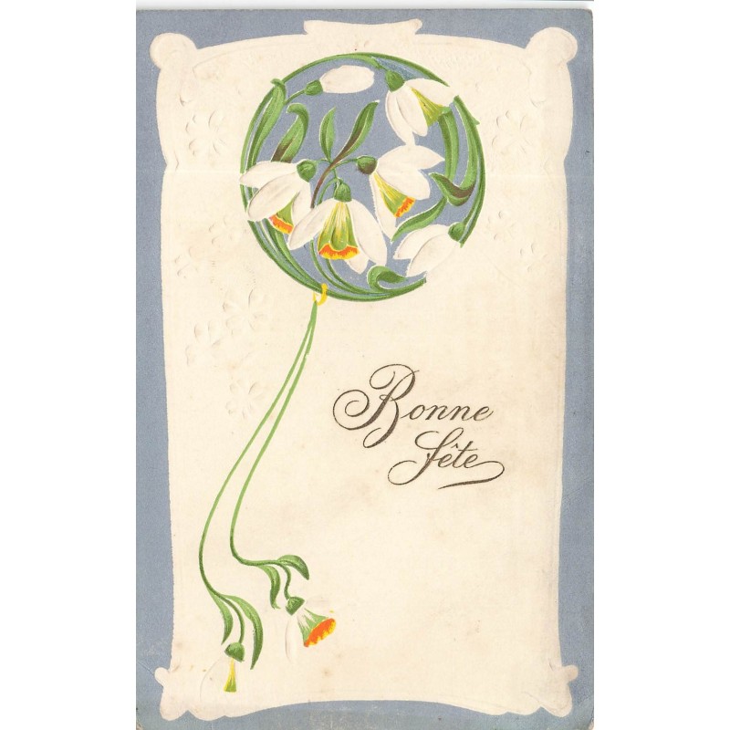 n°30239 - Carte Gaufrée - Art Nouveau - Bonne Fête - Crocus
