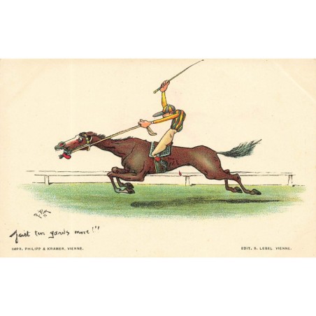n°30260 - Illustrateur R. Pick - Just ten yards more - Cavalier, course de chevaux