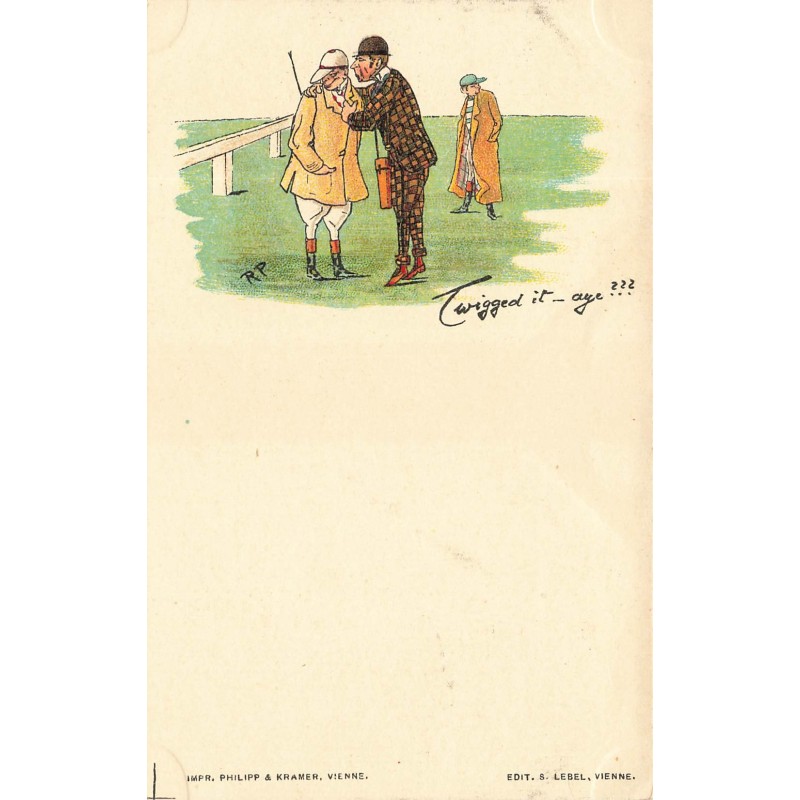n°30261 - Illustrateur R. Pick - Twigged it-aye ???  - Jockey, course de chevaux