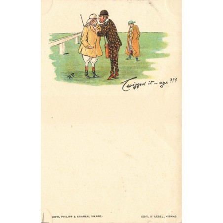 n°30261 - Illustrateur R. Pick - Twigged it-aye ???  - Jockey, course de chevaux