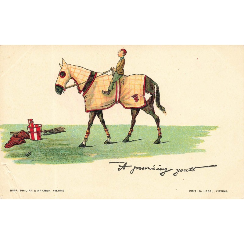 n°30269 - Illustrateur R. Pick - A promising youth - Cavalier, Cheval - Carte vendue en l'état