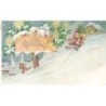 n°30271 - Fröhliche Weihnachten - Père Noël assis sur une luge, apportant des jouets