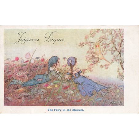 n°30313 - Joyeuses Pâques - The Fairy in the Blossom - Illustrateur Hilda T.Miher -Fée