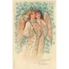 n°30314 - Carte Gaufrée - MSIB 13606 - Gesegnete Ostern - Deux anges gardien priant