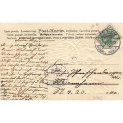 n°30343 - Carte Gaufrée - MSIB 13589 - Deux Anges Gardiens, l'une portant un coeur en violettes