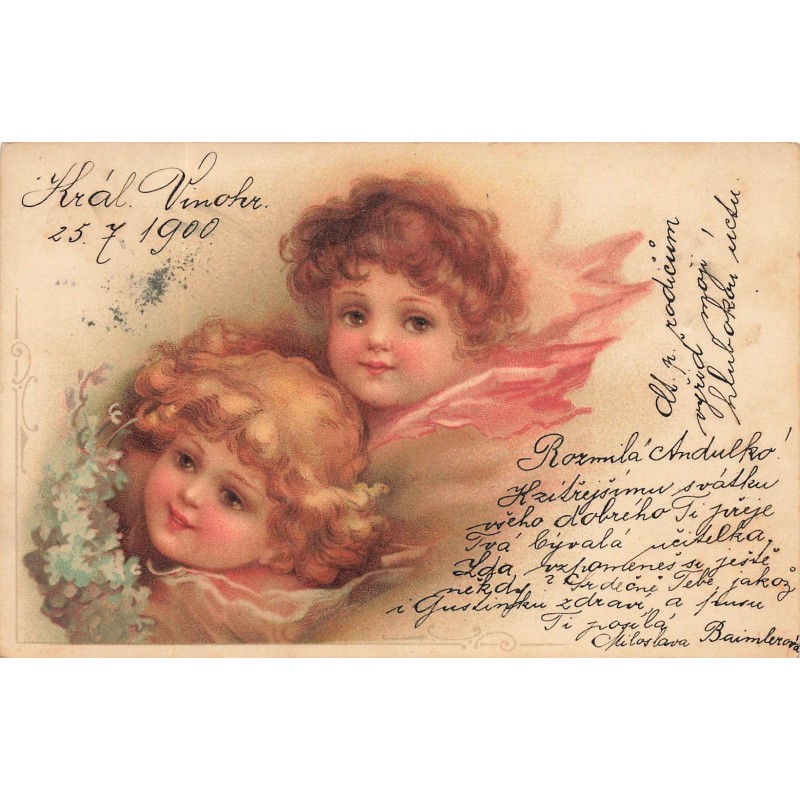 n°30346 - Style Brundage, Clapsaddle - Deux têtes d'Anges