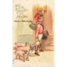 n°30360 - Carte Gaufrée - Nouvel An - SER 249 - Ange frappant à une porte, et tenant des cochons
