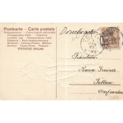 n°30360 - Carte Gaufrée - Nouvel An - SER 249 - Ange frappant à une porte, et tenant des cochons