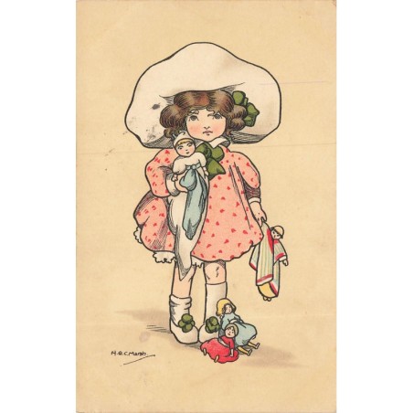 n°30393 - Fantaisie - H.G.C. Marsh - Fillette portant ses poupées