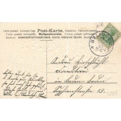 n°30395 - Carte Gaufrée - MSIB  435 - Viele Grüsse - Ange écrivant au milieu de muguet sur un champignon