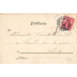 n°30402 - Fantaisie - Homme courant après une femme avec des ailes de papillons