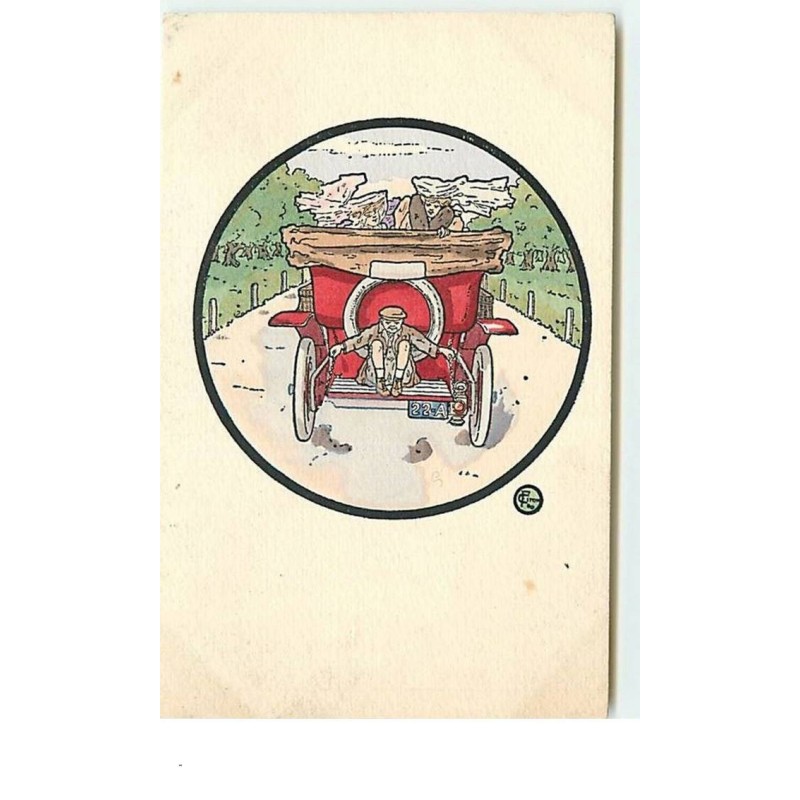 n°13854 - MM Vienne n°277 - Garçon assis sur le porte bagage d'une voiture