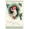 n°30414 - Carte Gaufrée - Clapsaddle -Nouvel An - Enfant lançant des boules de neige