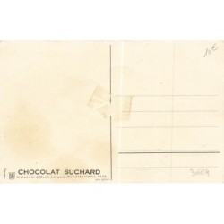 n°30424 - Flatscher - Joyeuses Pâques - Enfants regardant des lièvres déposer des oeufs - Chocolat Suchard
