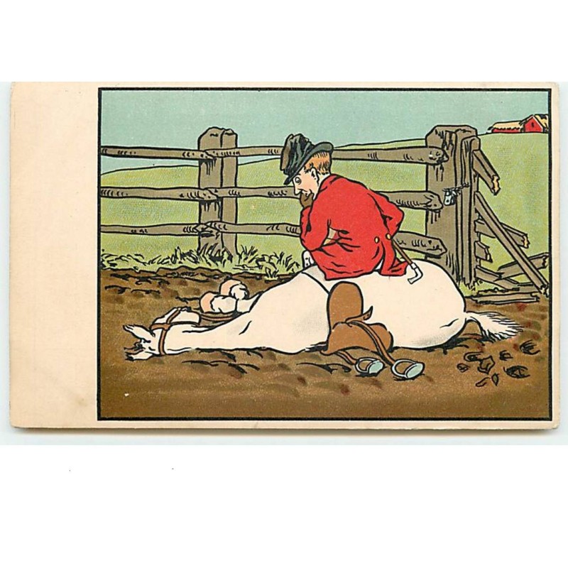n°13856 - MM Vienne n°204 - Cavalier assis sur son cheval couché