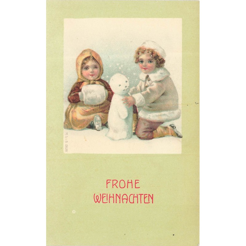n°30433 - MSIB  13638 - Fröhe Weihnachten - Enfants près d'un bonhomme de neige