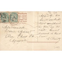 n°30443 - Carte Gaufrée - Fantaisie - Jeune femme dansant avec un voile au milieu de fleurs
