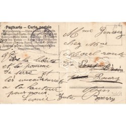 n°30451 - Carte Gaufrée - Art Nouveau - Femme portant un panier et tenant des fleurs