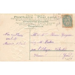 n°30457 - Carte Gaufrée - Bonne Année - Ange portant un champignon
