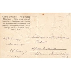 n°30461 - Carte Gaufrée - Clapsaddle - Bonne Année - Anges portant des portes-bonheur