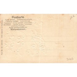 n°30463 - Carte Gaufrée - Heureuse Année 1904 - Lutin faisant du ski nautique en tenant le 4