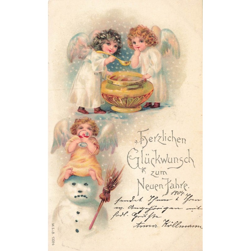 n°30466 - Nouvel An - MSIB 13314 - Anges buvant du vin chaud