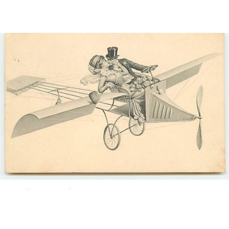 n°13862 - MM Vienne n°585 - Couple de jeunes mariés s'embrassant dans un avion